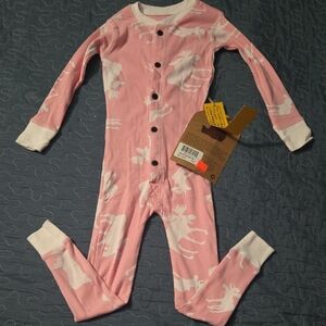 Lazy One Pink Moose Kids Footie
